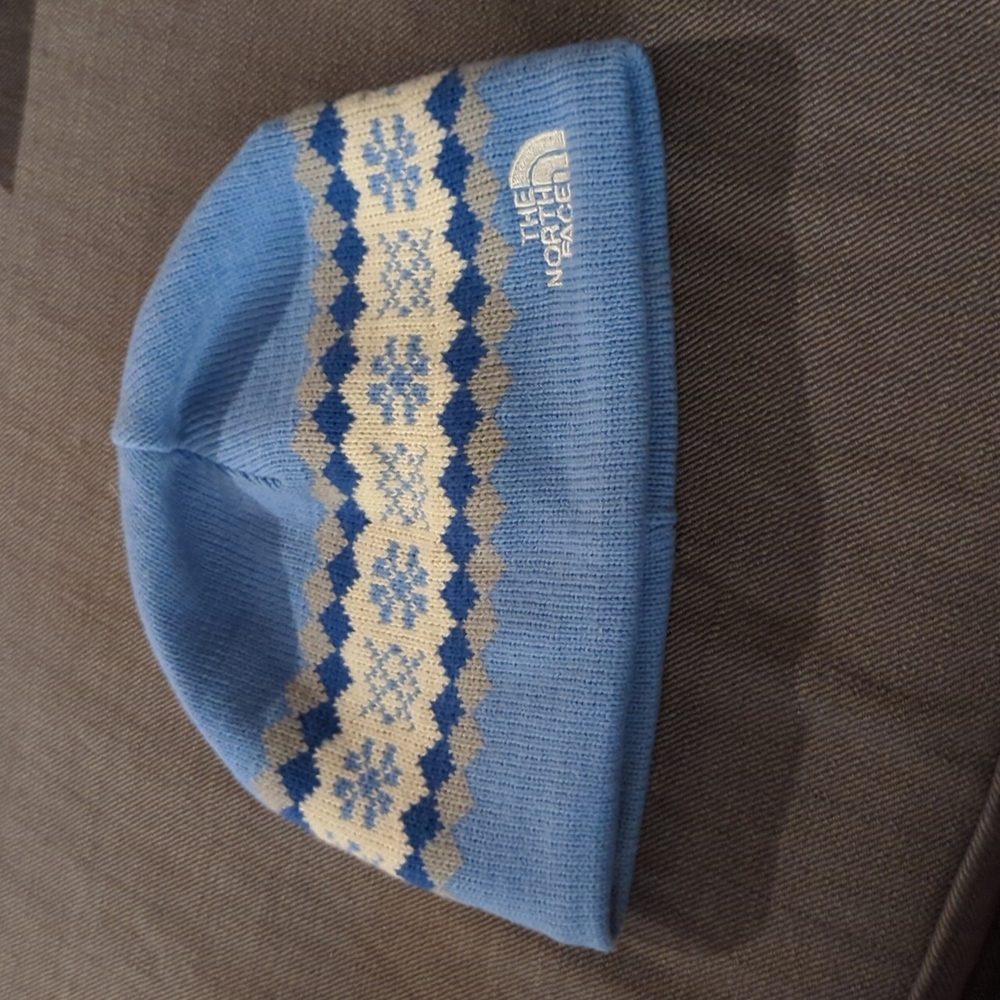 Blue North Face winter hat